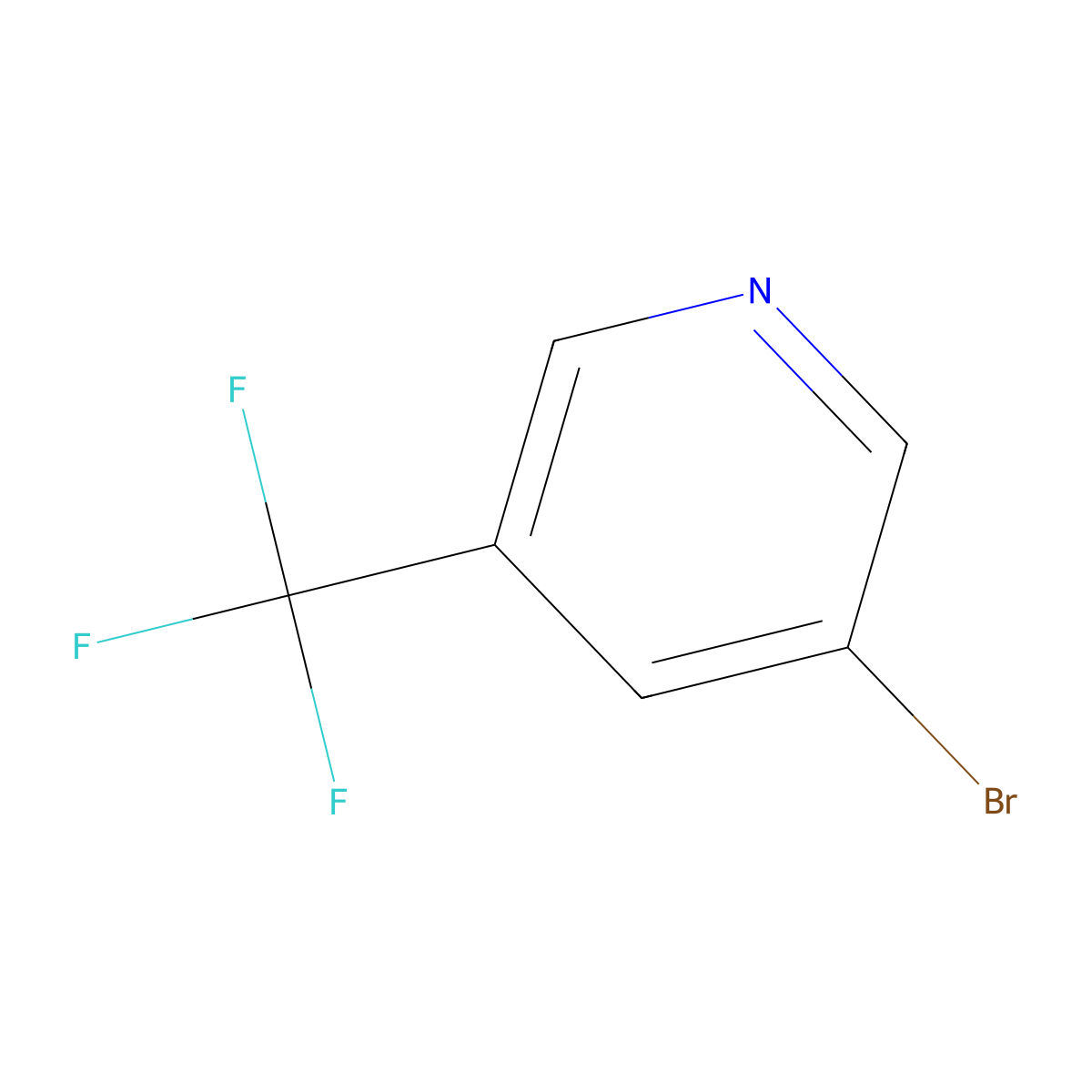 3-Bromo-5-(trifluoromethyl)pyridine molecular structure, CAS 436799-33-6