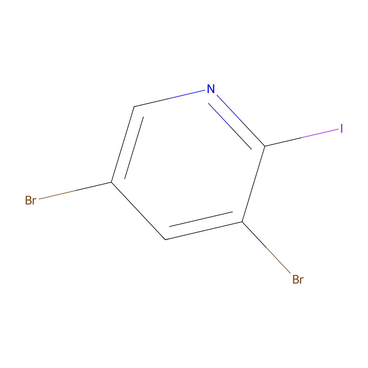 3,5-Dibromo-2-iodopyridine molecular structure, CAS 436799-34-7