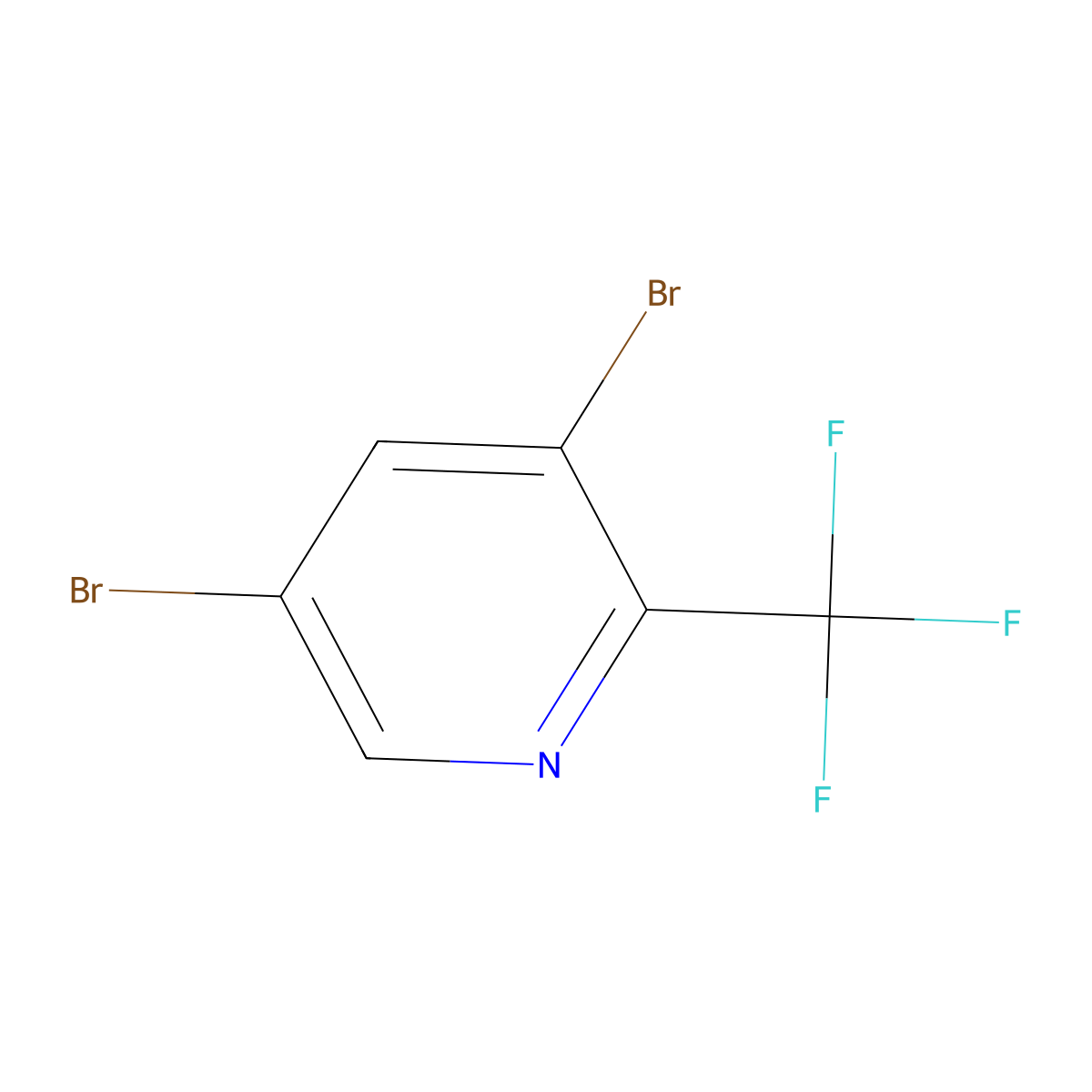 3,5-Dibromo-2-(trifluoromethyl)pyridine molecular structure, CAS 436799-35-8