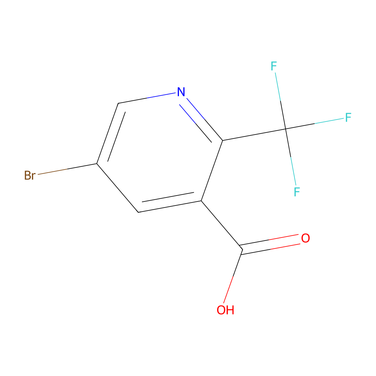 5-Bromo-2-trifluoromethyl-3-pyridinecarboxylic acid molecular structure, CAS 436799-36-9