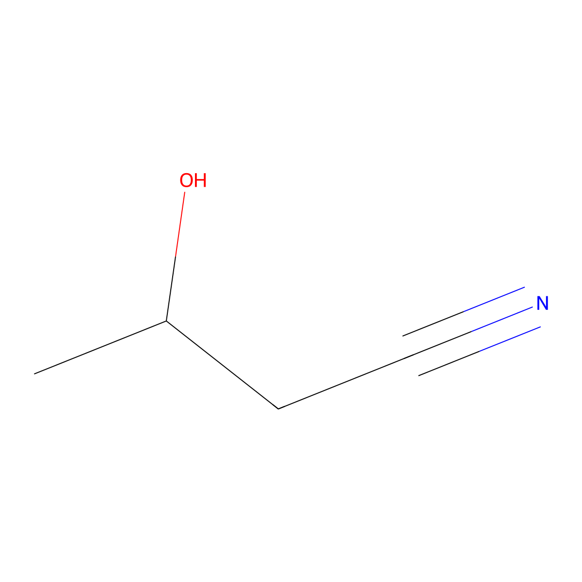 3-Hydroxybutanenitrile molecular structure, CAS 4368-06-3