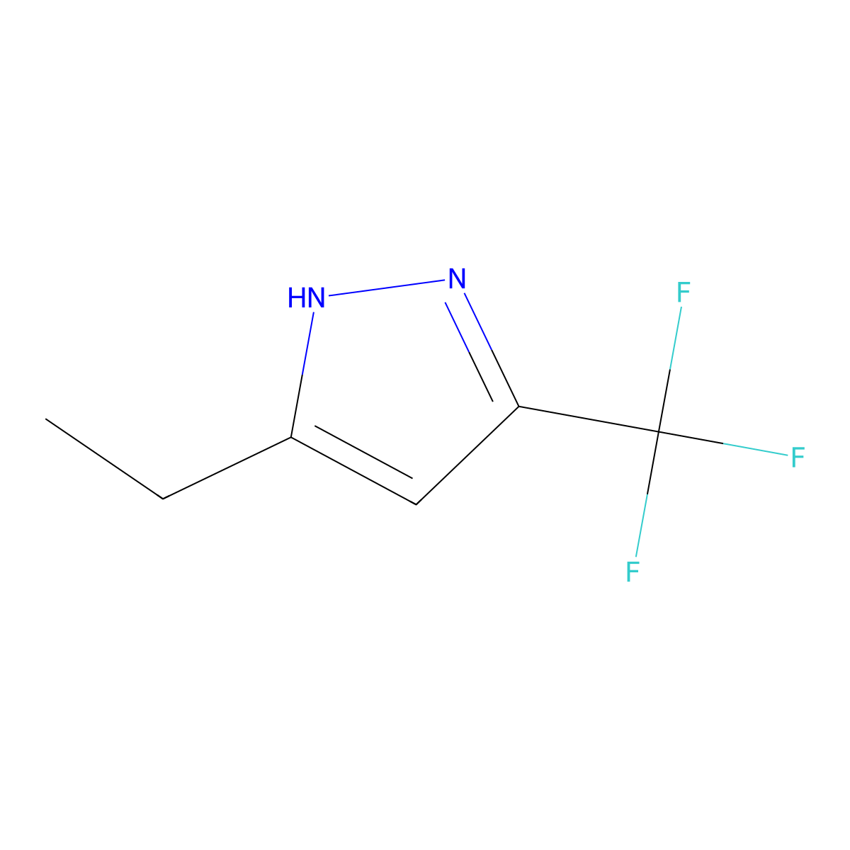 5-ethyl-3-(trifluoromethyl)-1H-pyrazole molecular structure, CAS 436806-62-1