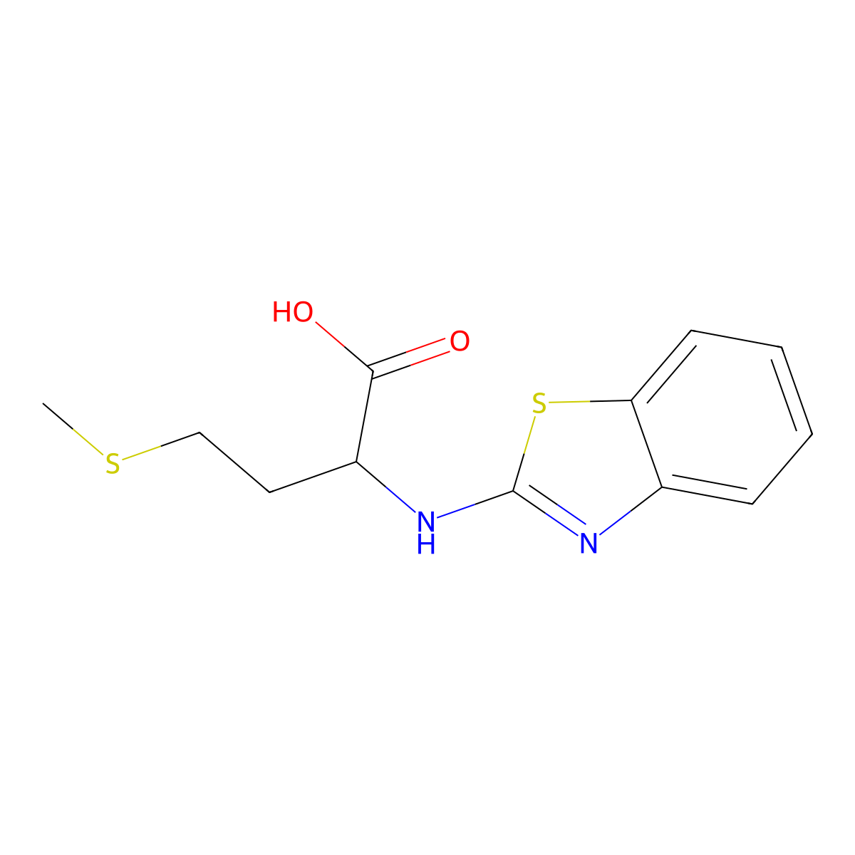 2-(Benzothiazol-2-ylamino)-4-methylsulfanyl-butyric acid molecular structure, CAS 436810-97-8