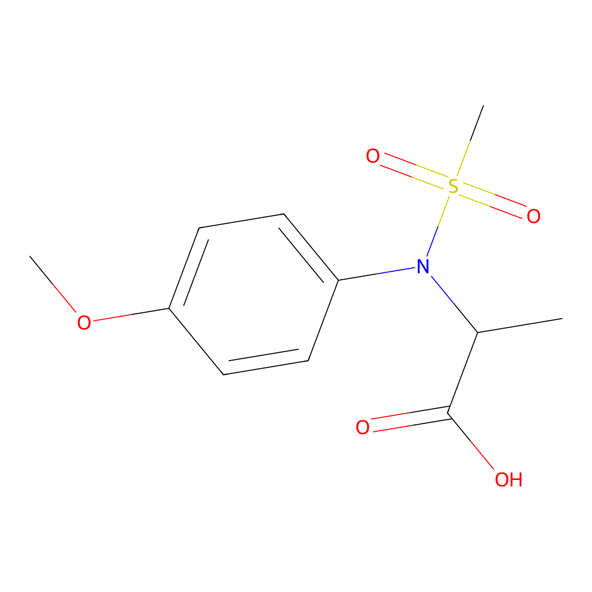 2-[Methanesulfonyl-(4-methoxy-phenyl)-amino]-propionic acid molecular structure, CAS 436811-06-2