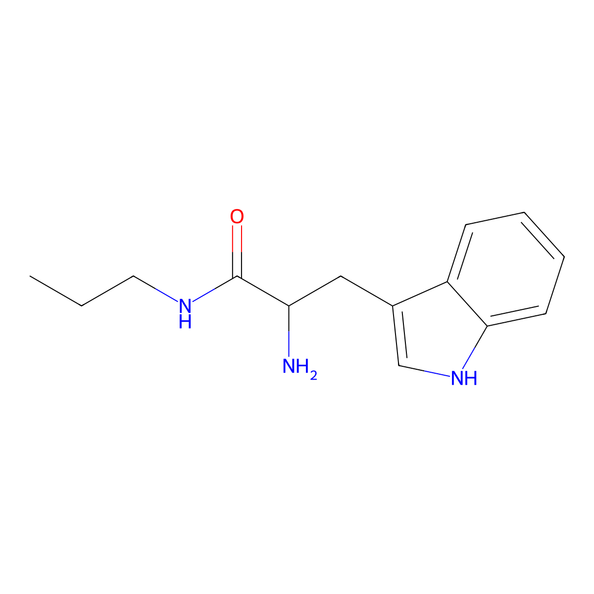 2-amino-3-(1H-indol-3-yl)-N-propylpropanamide molecular structure, CAS 436811-10-8
