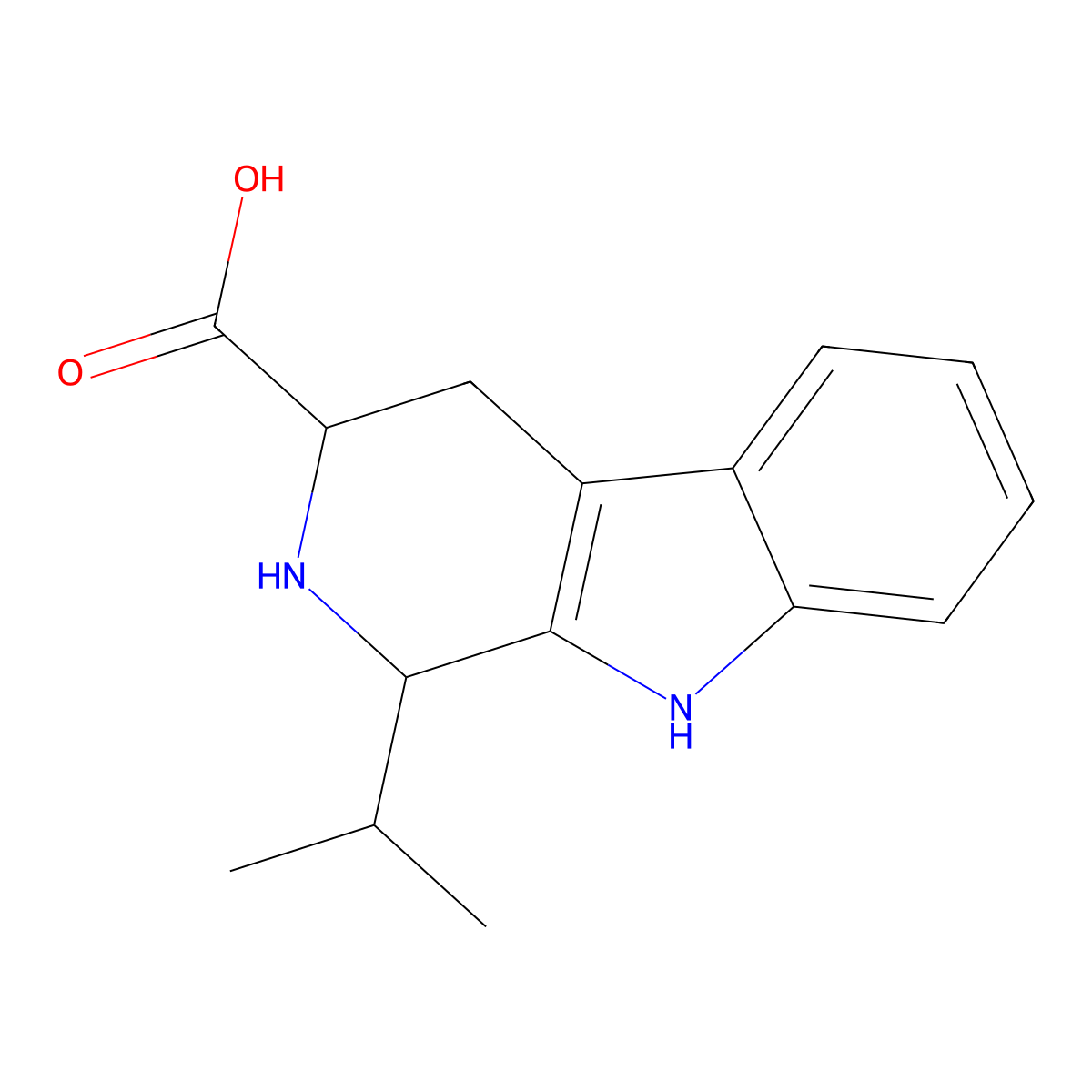 1-Isopropyl-2,3,4,9-tetrahydro-1H-beta-carboline-3-carboxylic acid molecular structure, CAS 436811-11-9