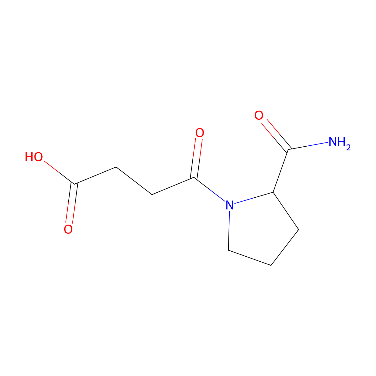 4-(2-Carbamoyl-pyrrolidin-1-yl)-4-oxo-butyric acid molecular structure, CAS 436811-12-0