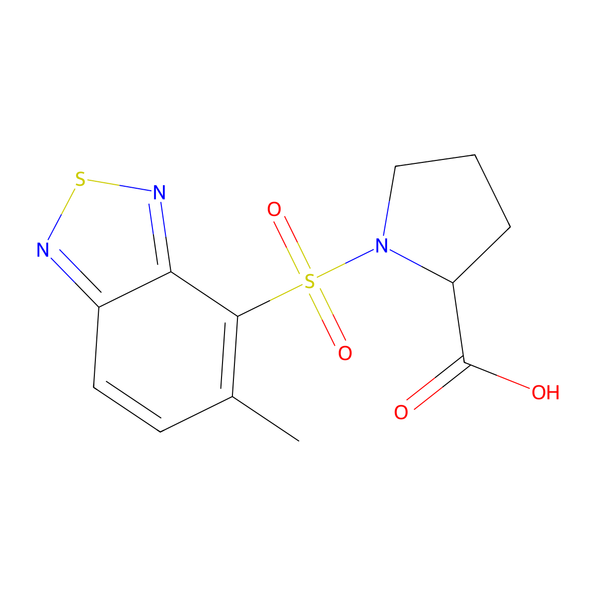 1-(5-Methyl-2,1,3-benzothiadiazole-4-sulfonyl)proline molecular structure, CAS 436811-15-3