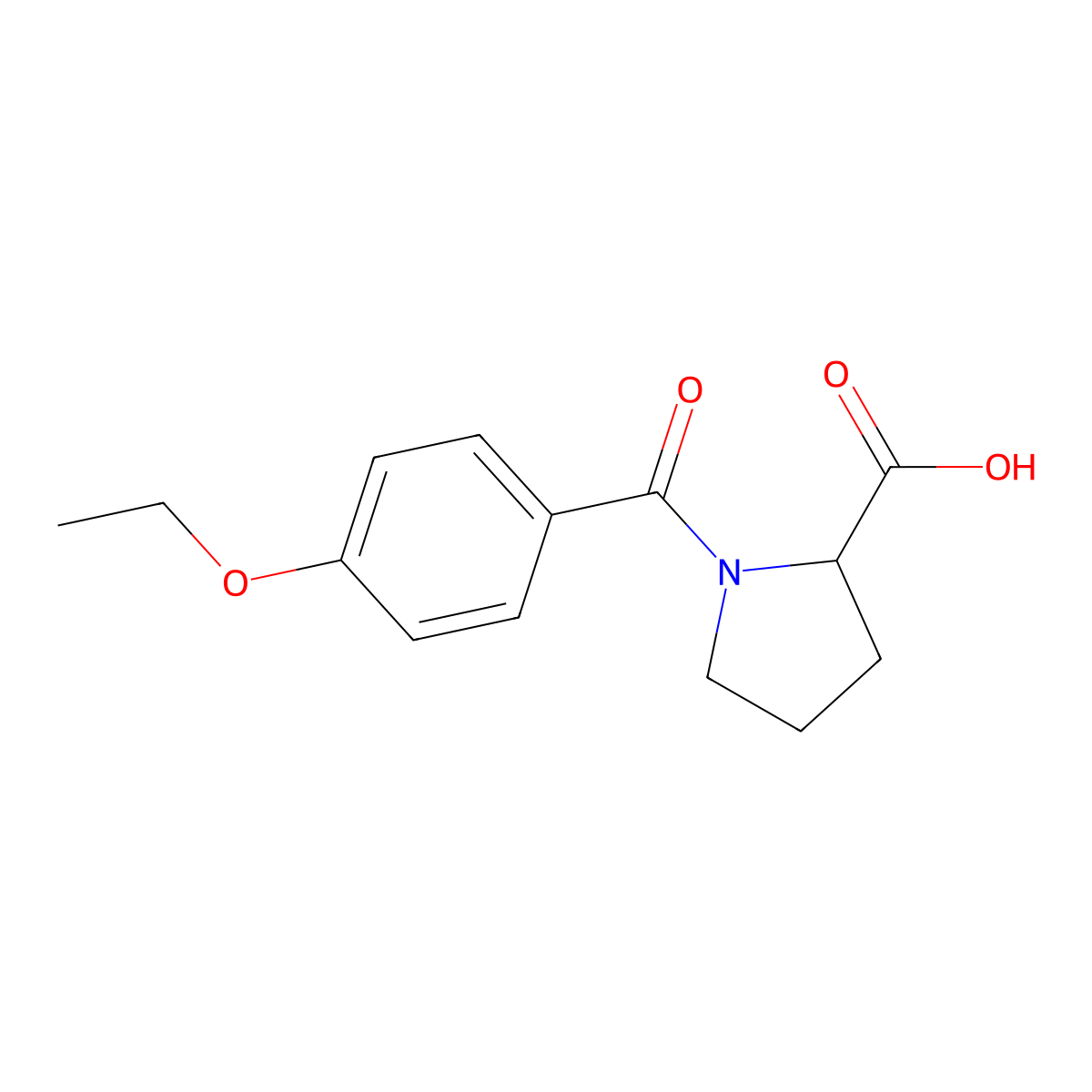 1-(4-Ethoxybenzoyl)pyrrolidine-2-carboxylic acid molecular structure, CAS 436811-16-4