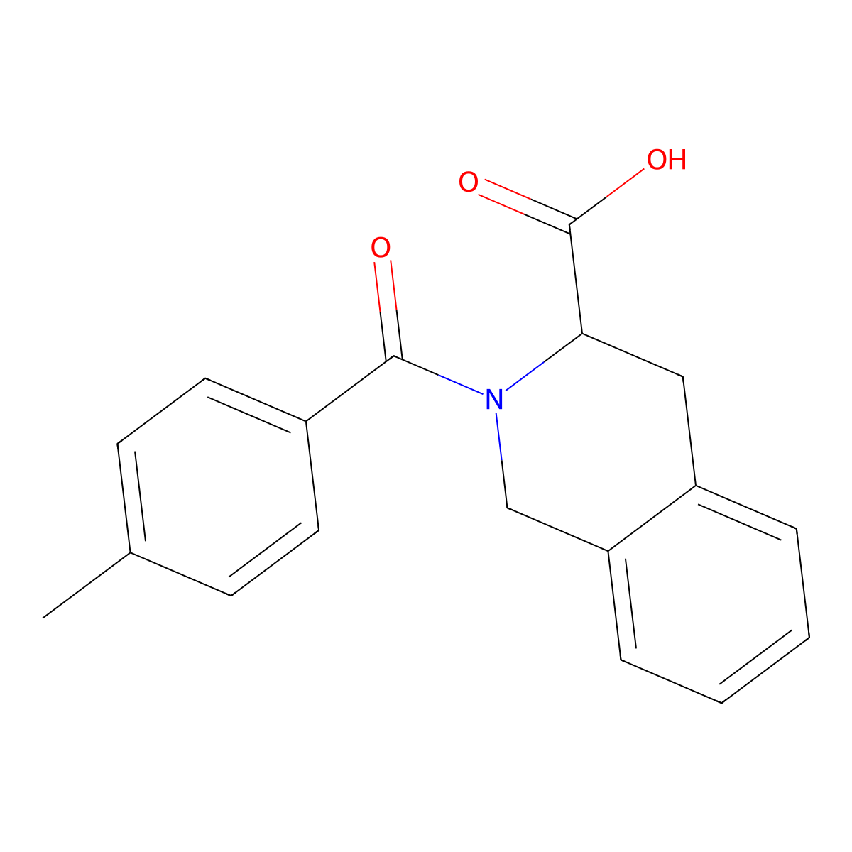 2-(4-Methylbenzoyl)-1,2,3,4-tetrahydroisoquinoline-3-carboxylic acid molecular structure, CAS 436811-20-0