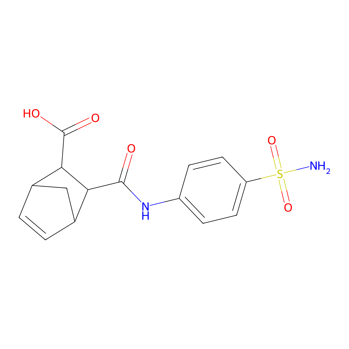 3-((4-Sulfamoylphenyl)carbamoyl)bicyclo[2.2.1]hept-5-ene-2-carboxylic acid molecular structure, CAS 436811-24-4