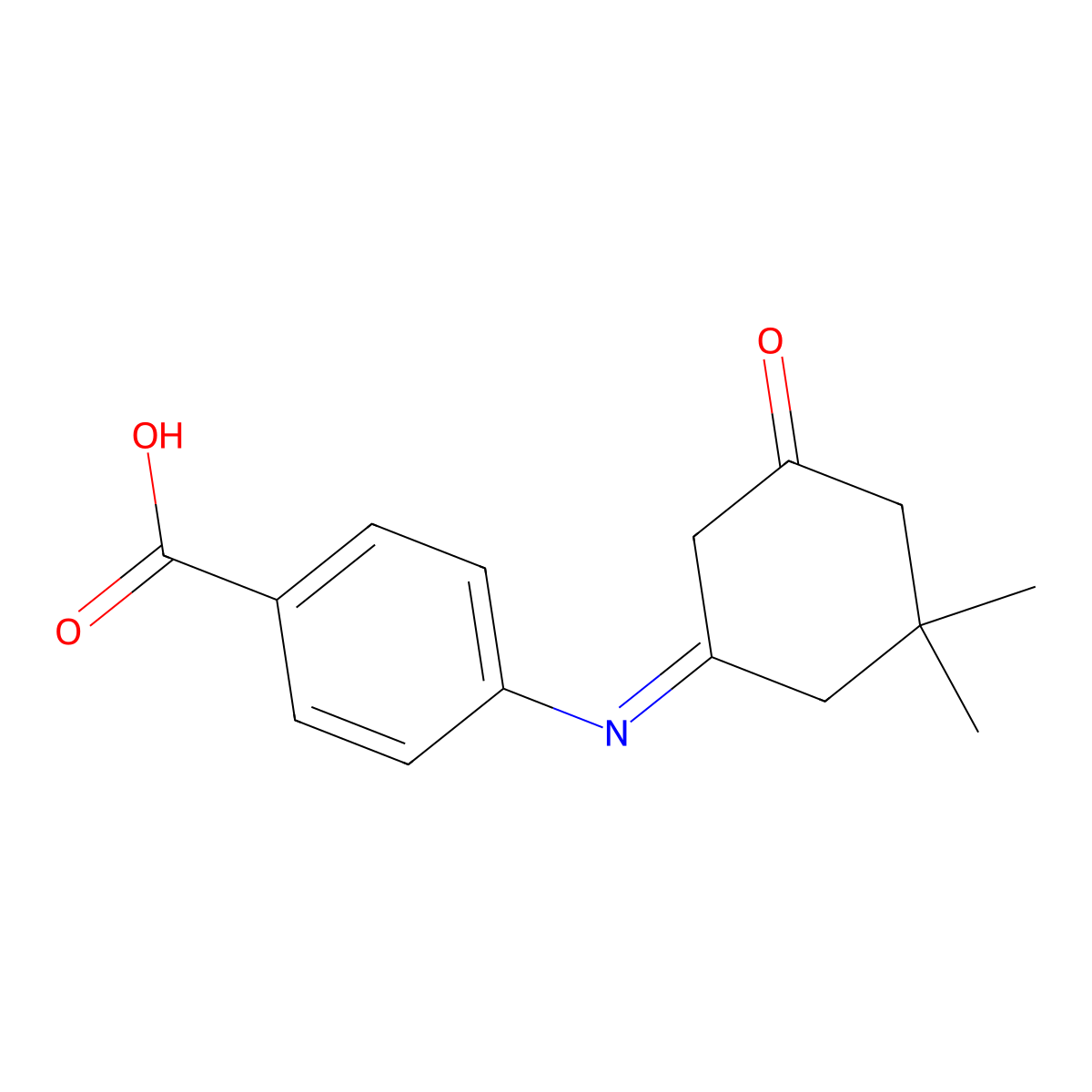 4-(3,3-Dimethyl-5-oxo-cyclohexylideneamino)-benzoic acid molecular structure, CAS 436811-31-3