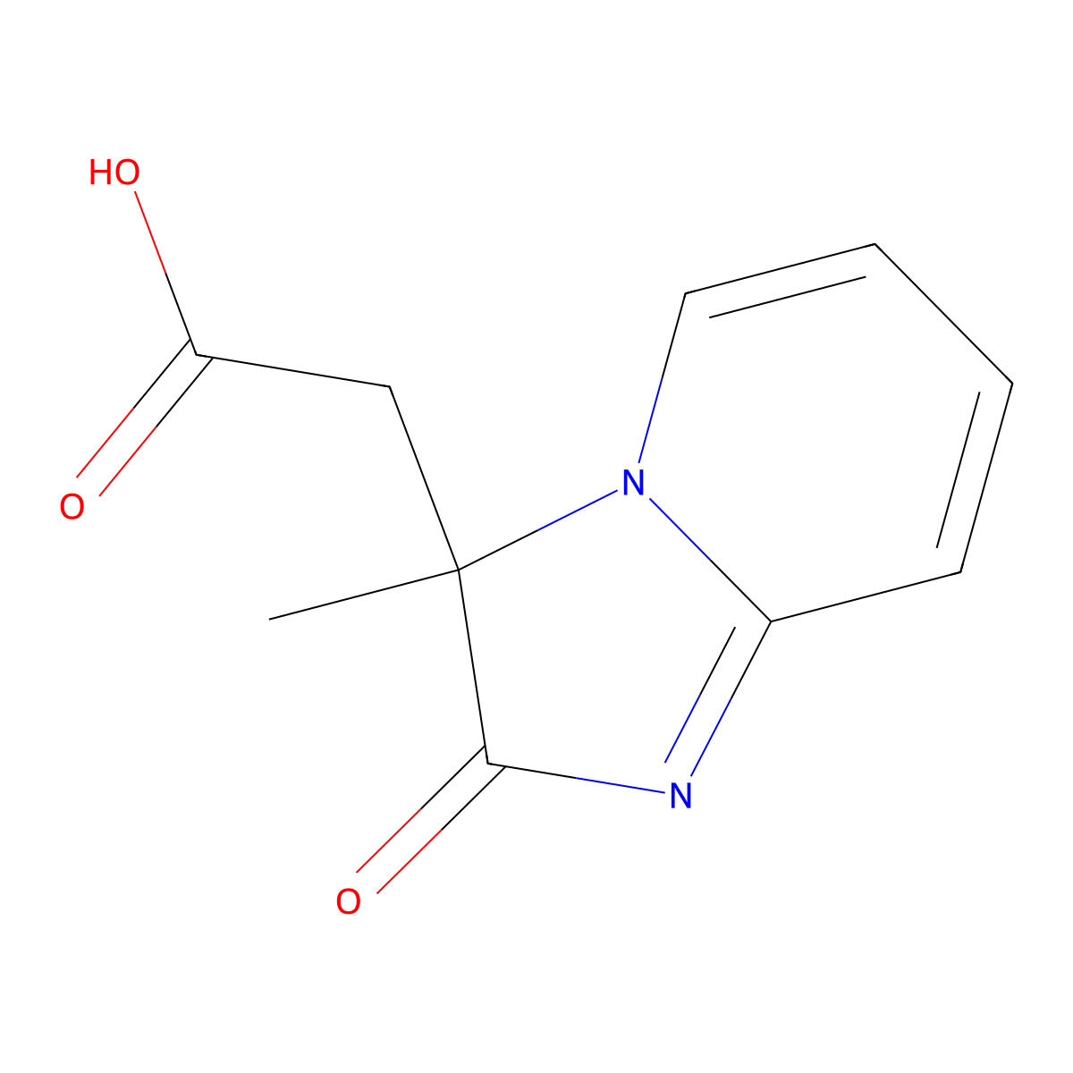 2,3-Dihydro-3-methyl-2-oxoimidazo(1,2-a)pyridine-3-acetic acid molecular structure, CAS 436811-33-5