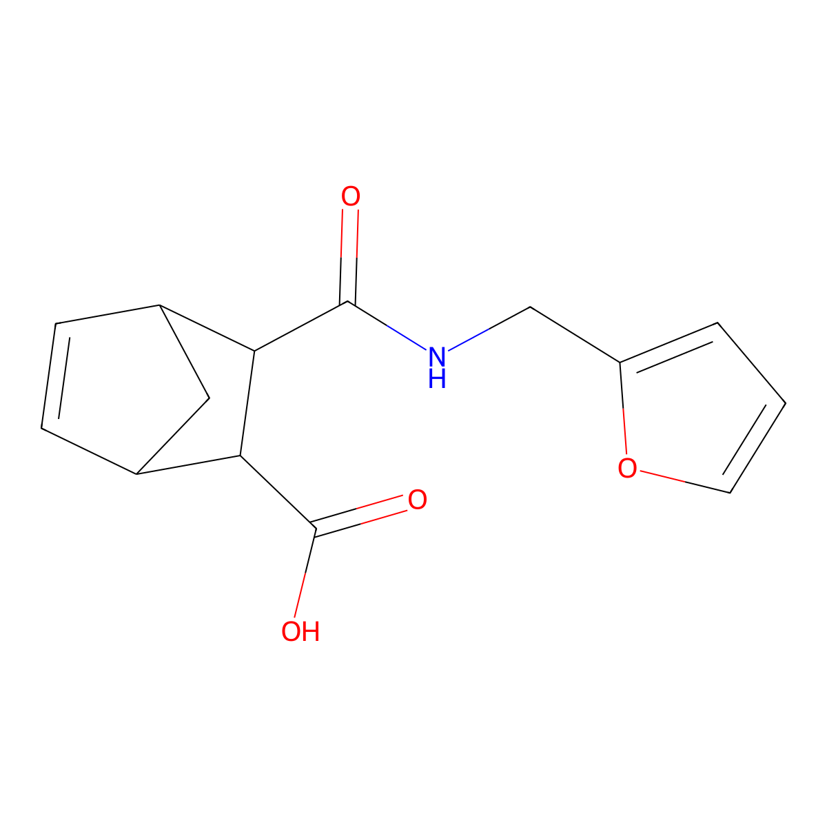 2-(Furan-2-ylmethylcarbamoyl)bicyclo[2.2.1]hept-5-ene-3-carboxylic acid molecular structure, CAS 436811-37-9