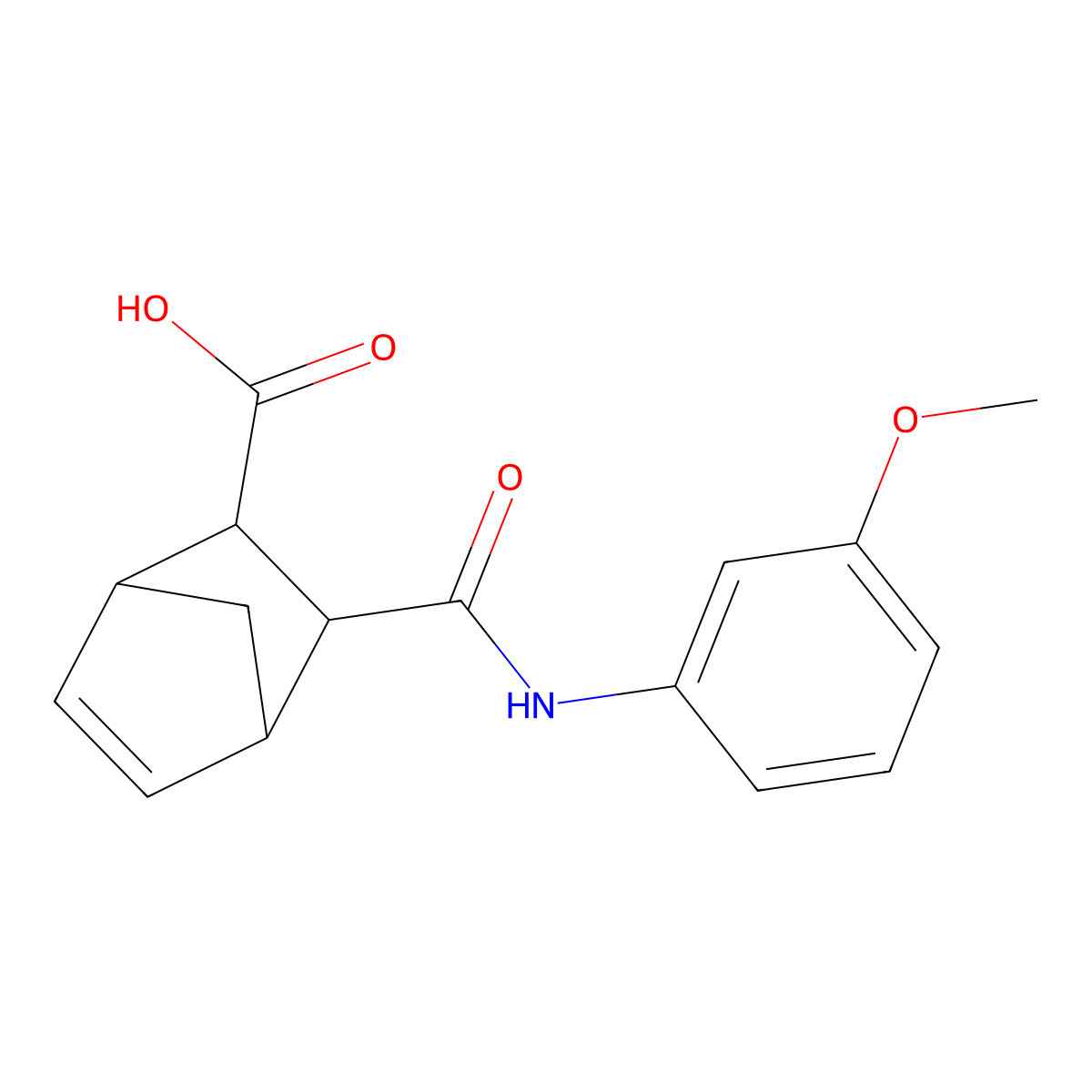 3-[(3-Methoxyphenyl)carbamoyl]bicyclo[2.2.1]hept-5-ene-2-carboxylic acid molecular structure, CAS 436811-38-0
