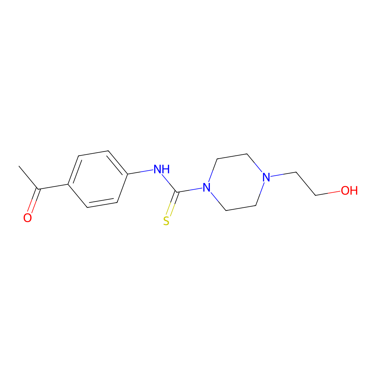 N-(4-acetylphenyl)-4-(2-hydroxyethyl)piperazine-1-carbothioamide molecular structure, CAS 436824-33-8
