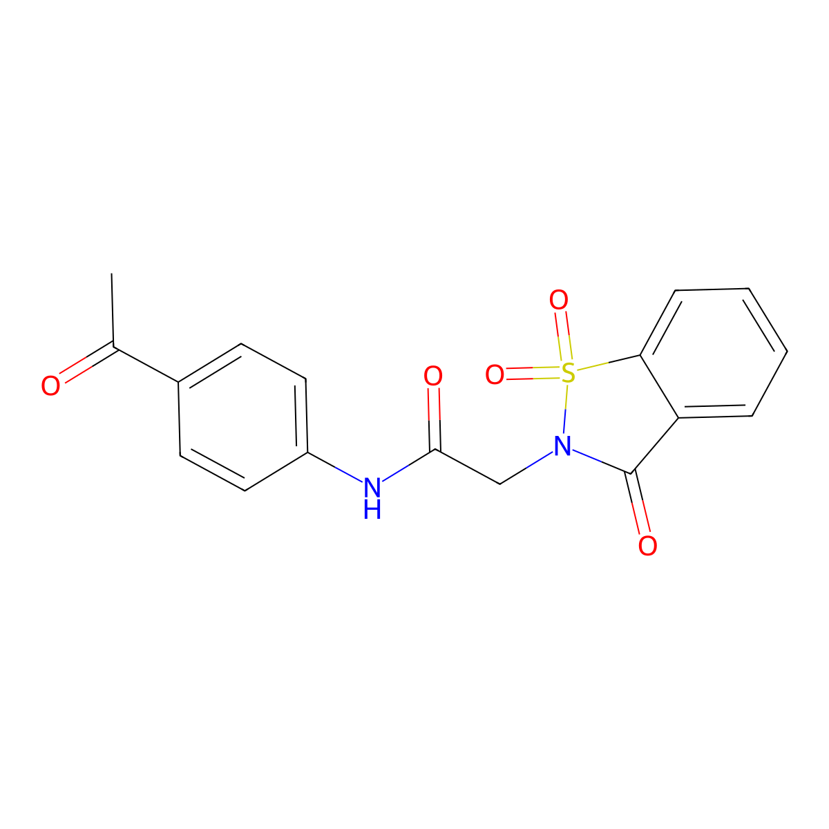 N-(4-acetylphenyl)-2-(1,1,3-trioxo-1,2-benzothiazol-2-yl)acetamide molecular structure, CAS 436827-13-3
