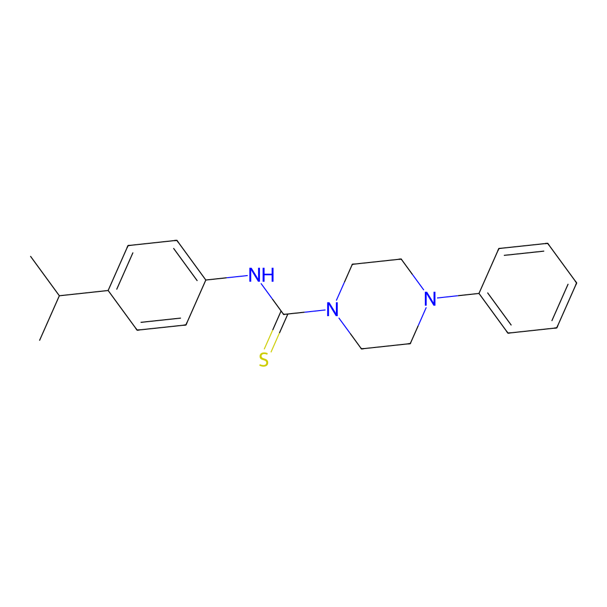 4-phenyl-N-(4-propan-2-ylphenyl)piperazine-1-carbothioamide molecular structure, CAS 436835-83-5