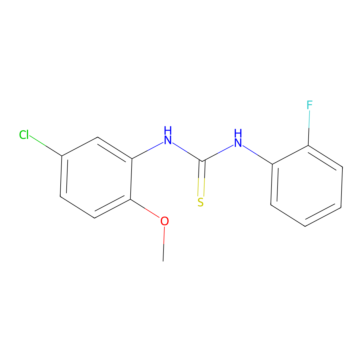 1-(5-Chloro-2-methoxyphenyl)-3-(2-fluorophenyl)thiourea molecular structure, CAS 436837-84-2