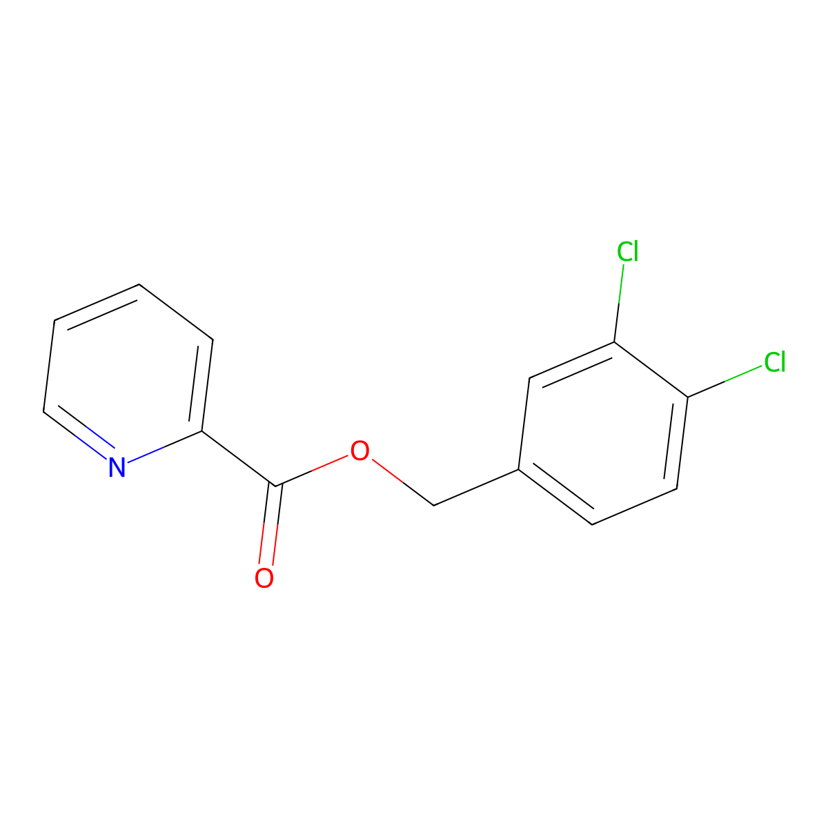 3,4-Dichlorobenzyl picolinate molecular structure, CAS 436837-85-3