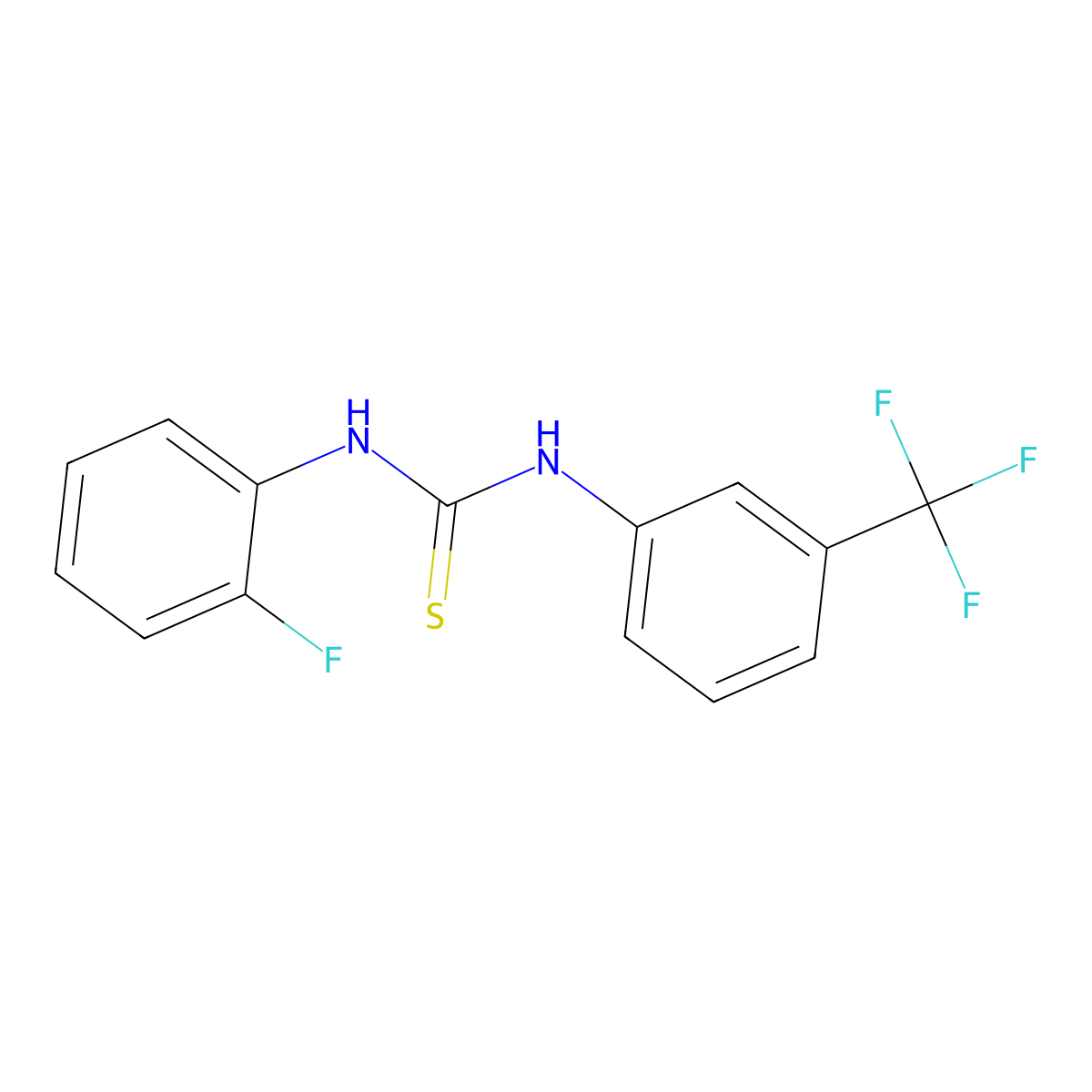 1-(2-Fluorophenyl)-3-[3-(trifluoromethyl)phenyl]thiourea molecular structure, CAS 436839-33-7