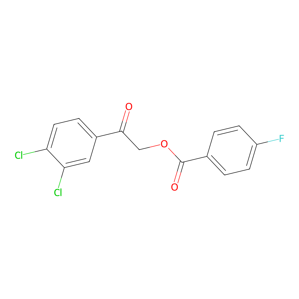 2-(3,4-Dichlorophenyl)-2-oxoethyl 4-fluorobenzoate molecular structure, CAS 436840-79-8