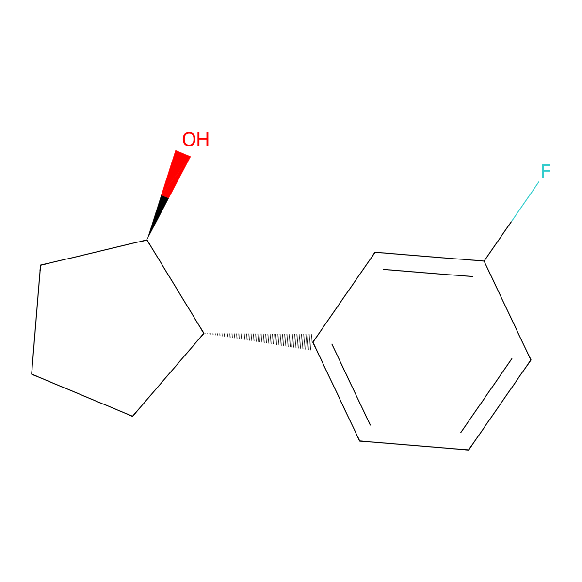 trans-2-(3-Fluorophenyl)cyclopentanol molecular structure, CAS 436847-87-9