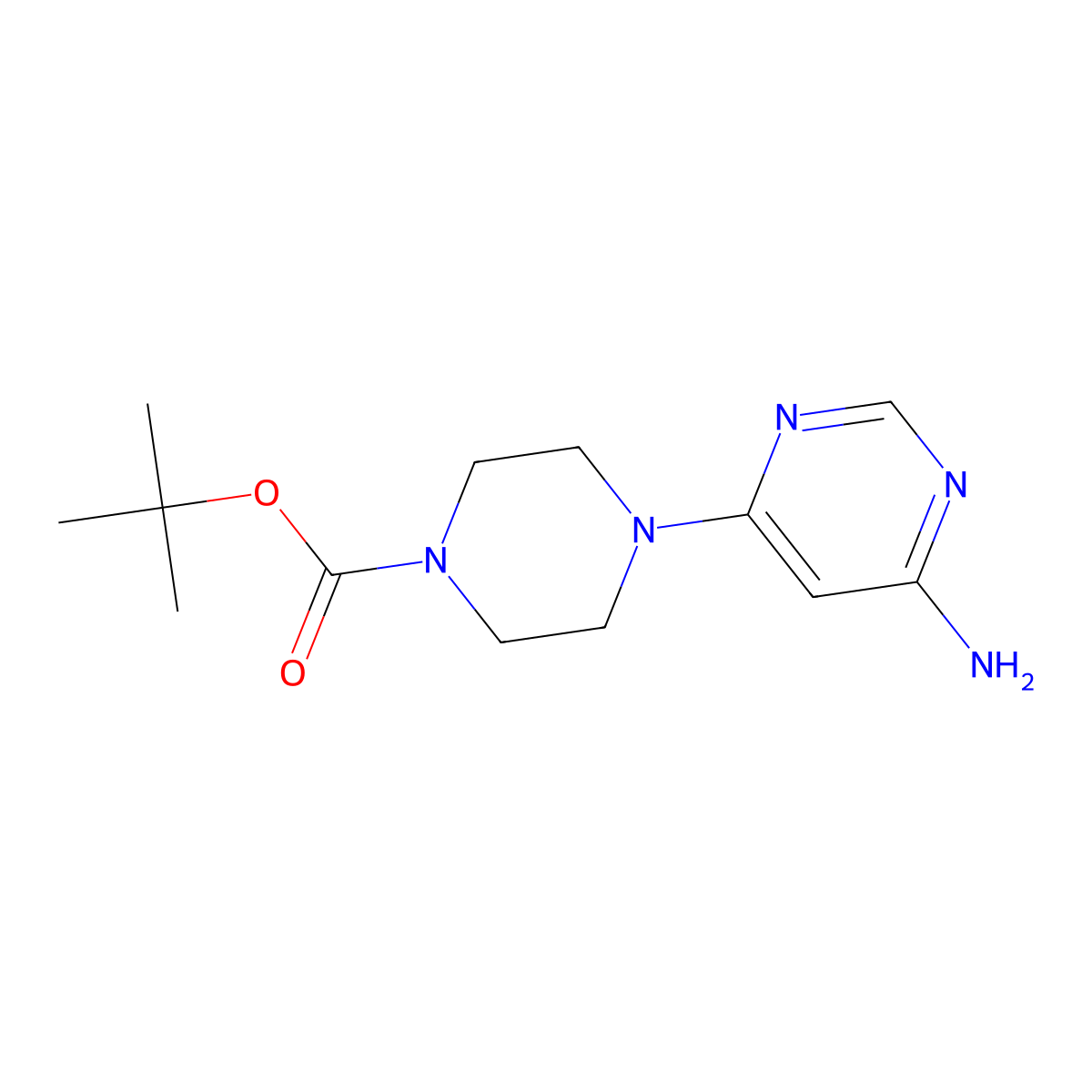 tert-Butyl 4-(6-aminopyrimidin-4-yl)piperazine-1-carboxylate molecular structure, CAS 436851-80-8