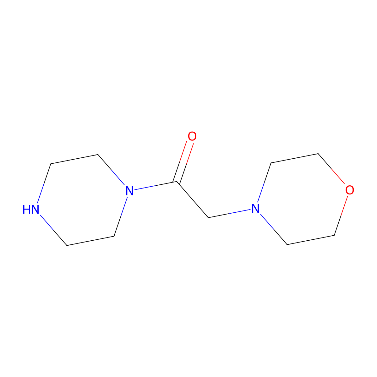 2-(Morpholin-4-yl)-1-(piperazin-1-yl)ethan-1-one molecular structure, CAS 436852-06-1