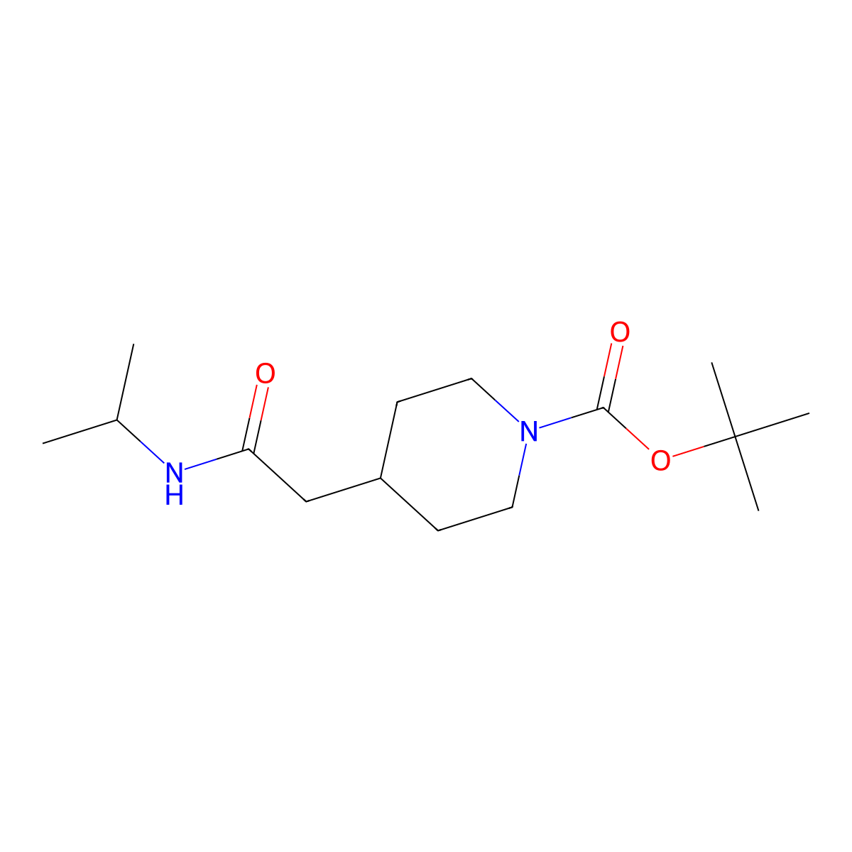 Tert-butyl 4-[2-(isopropylamino)-2-oxoethyl]piperidine-1-carboxylate molecular structure, CAS 436852-11-8