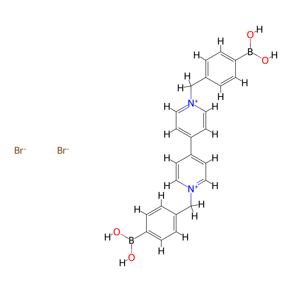 1,1'-Bis(4-boronobenzyl)-(4,4'-bipyridine)-1,1'-diium bromide molecular structure, CAS 436853-30-4