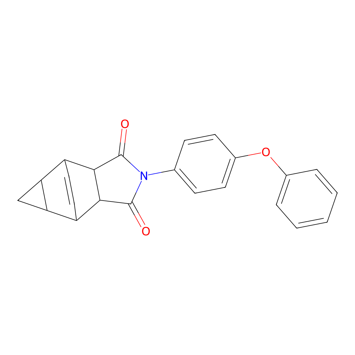 2-(4-phenoxyphenyl)hexahydro-4,6-ethenocyclopropa[f]isoindole-1,3(2H,3aH)-dione molecular structure, CAS 436853-86-0