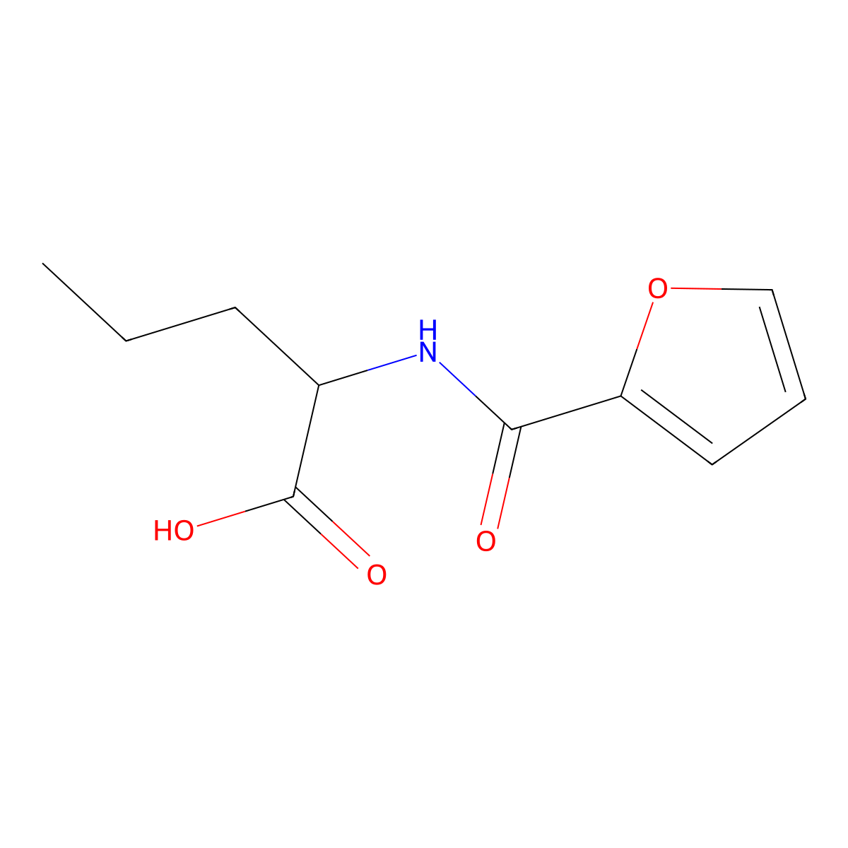 2-[(Furan-2-carbonyl)-amino]-pentanoic acid molecular structure, CAS 436855-71-9