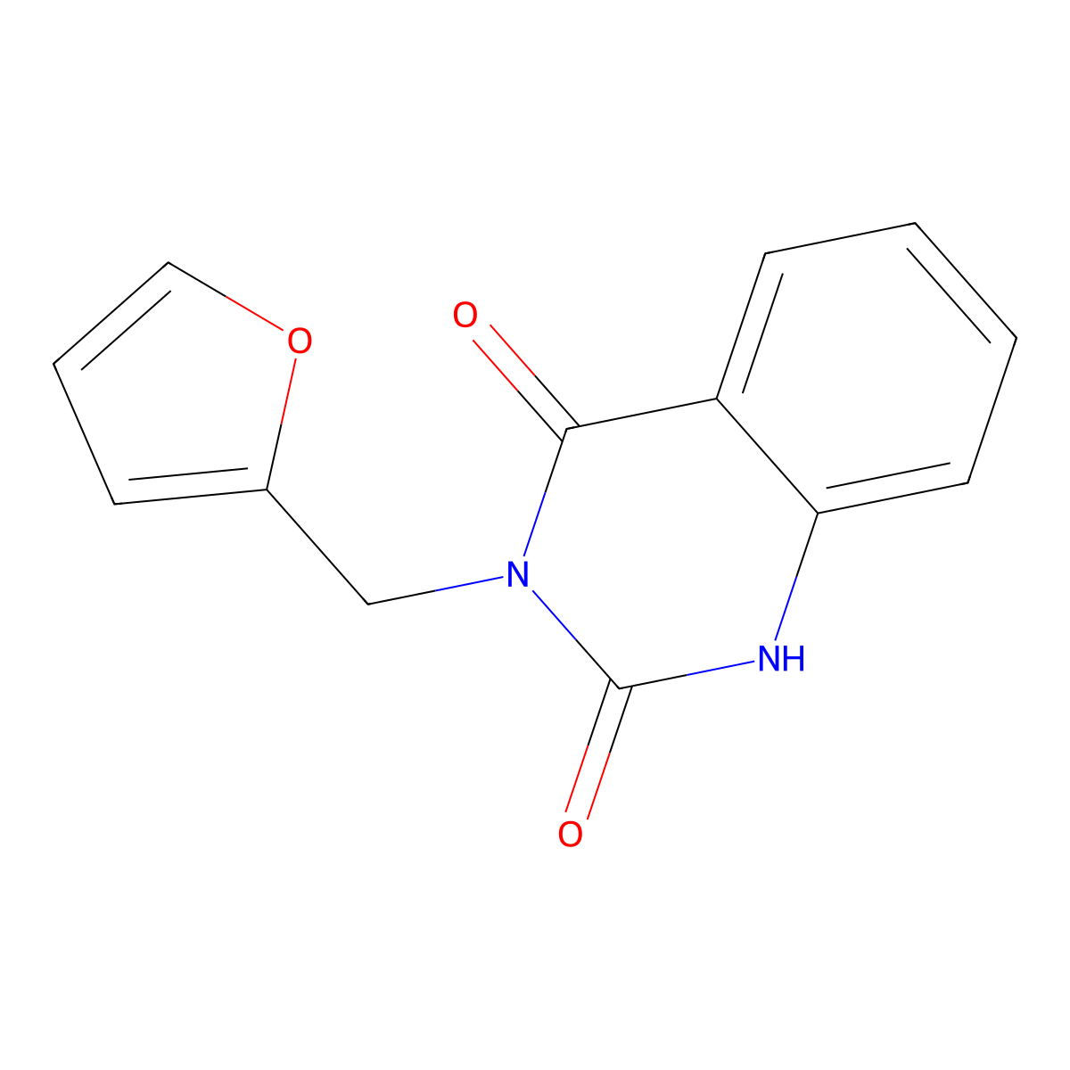 3-(furan-2-ylmethyl)quinazoline-2,4(1H,3H)-dione molecular structure, CAS 436855-78-6
