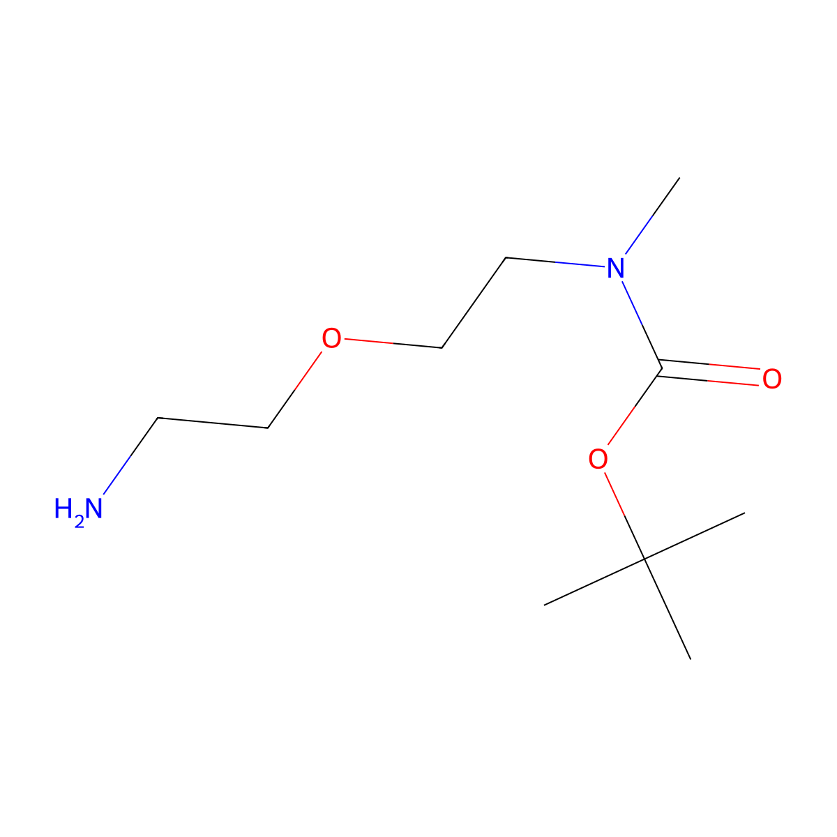 tert-butyl N-(2-(2-aminoethoxy)ethyl)-N-methylcarbamate molecular structure, CAS 436857-02-2