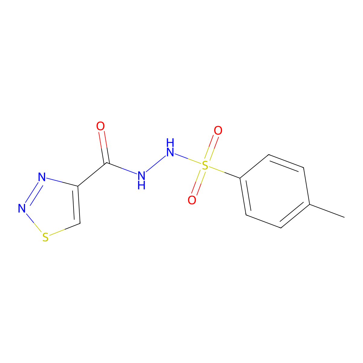 4-methyl-N'-(1,2,3-thiadiazol-4-ylcarbonyl)benzenesulfonohydrazide molecular structure, CAS 436863-79-5