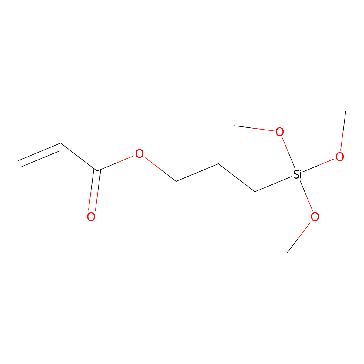 Acryloxypropyltrimethoxysilane molecular structure, CAS 4369-14-6