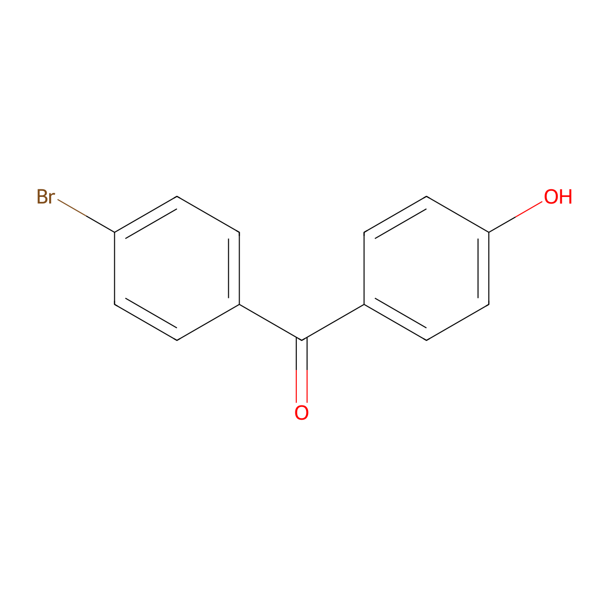 (4-Bromophenyl)(4-hydroxyphenyl)methanone molecular structure, CAS 4369-50-0