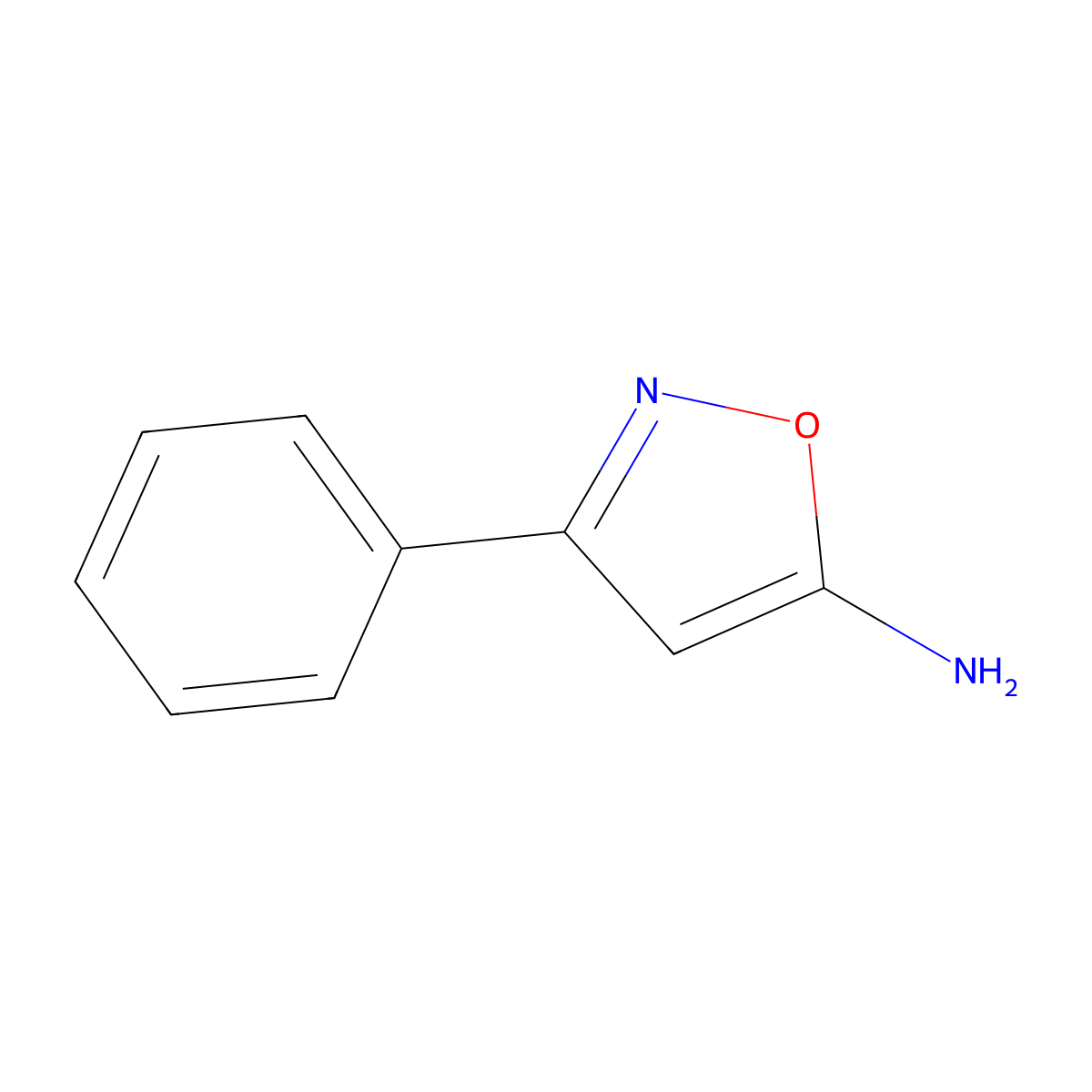 5-Amino-3-phenylisoxazole molecular structure, CAS 4369-55-5