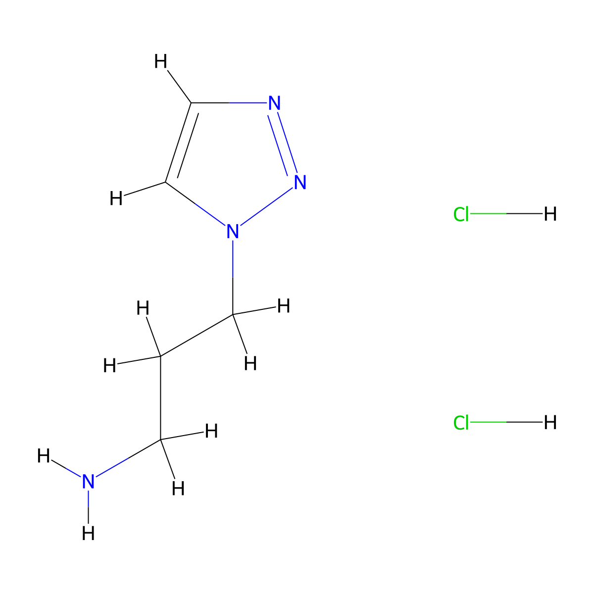 3-(1H-1,2,3-triazol-1-yl)propan-1-amine dihydrochloride molecular structure, CAS 4369-58-8