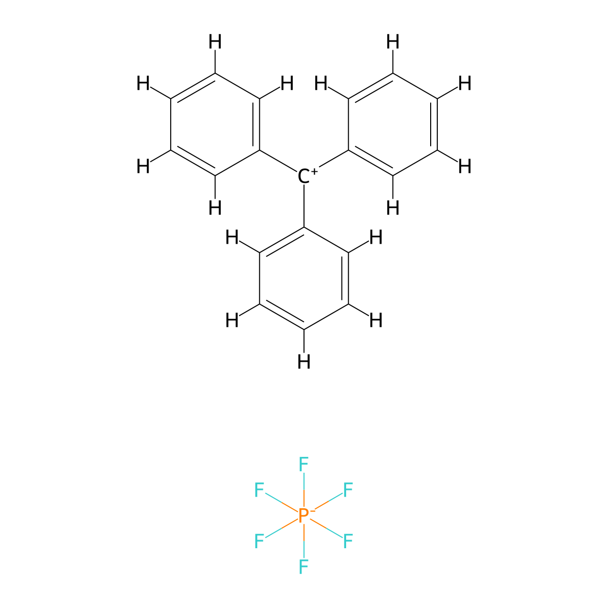 Trityl hexafluorophosphate molecular structure, CAS 437-17-2