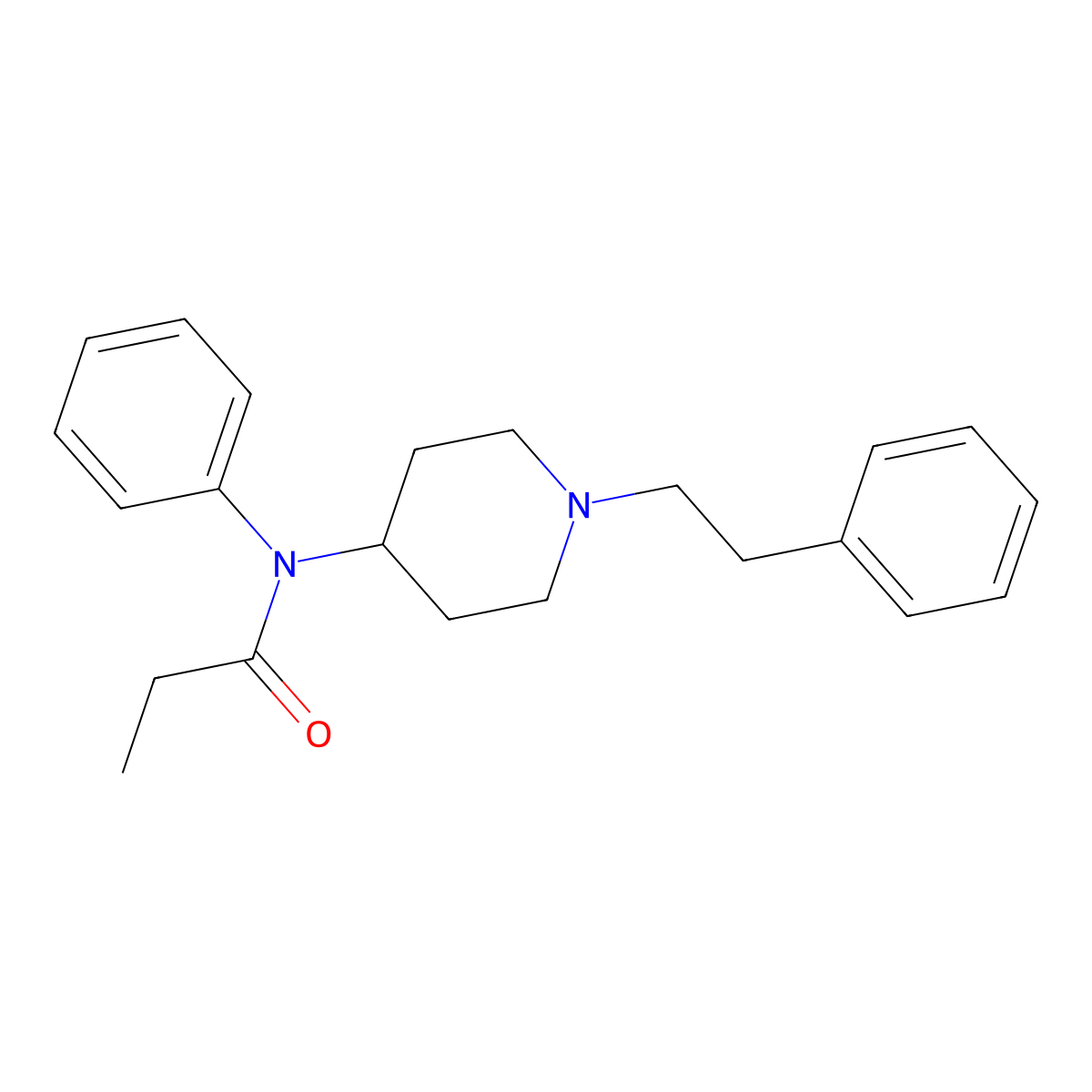 Fentanyl molecular structure, CAS 437-38-7