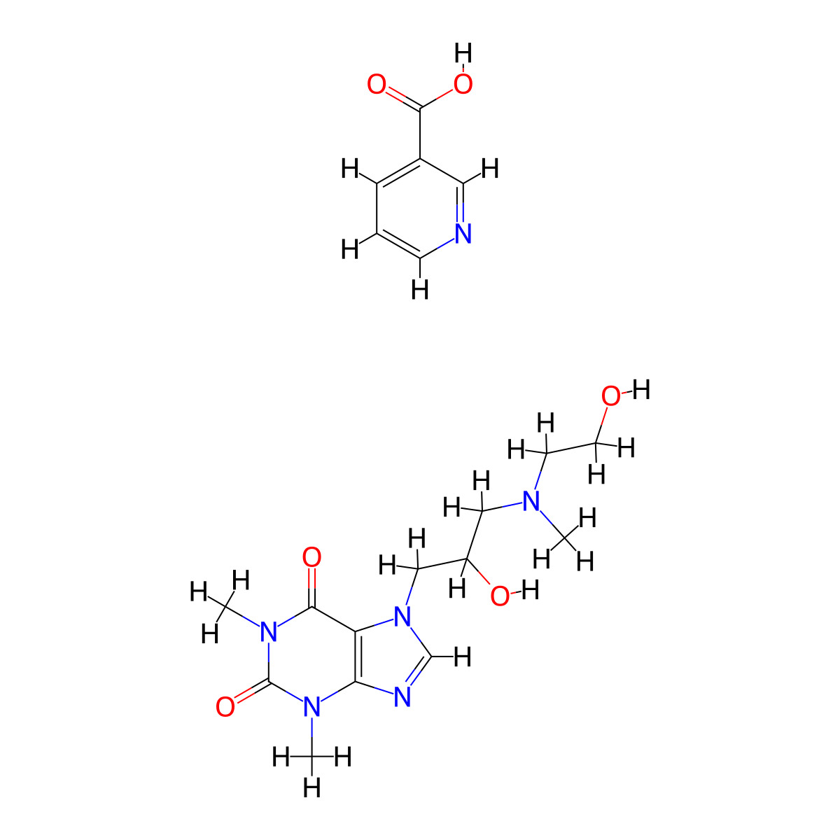 Xanthinol Nicotinate molecular structure, CAS 437-74-1