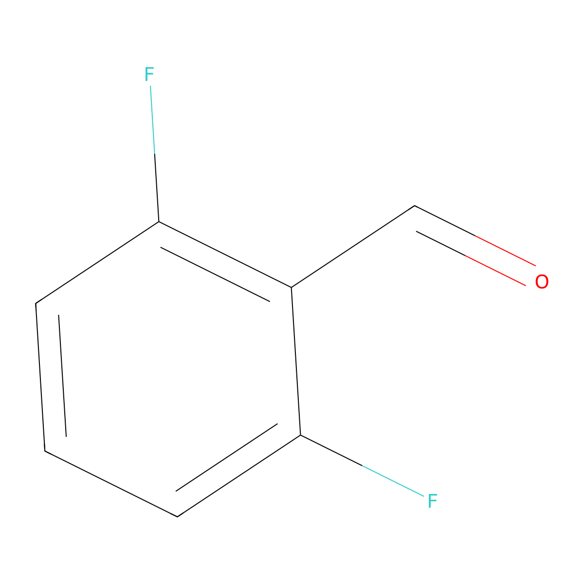 2,6-Difluorobenzaldehyde molecular structure, CAS 437-81-0