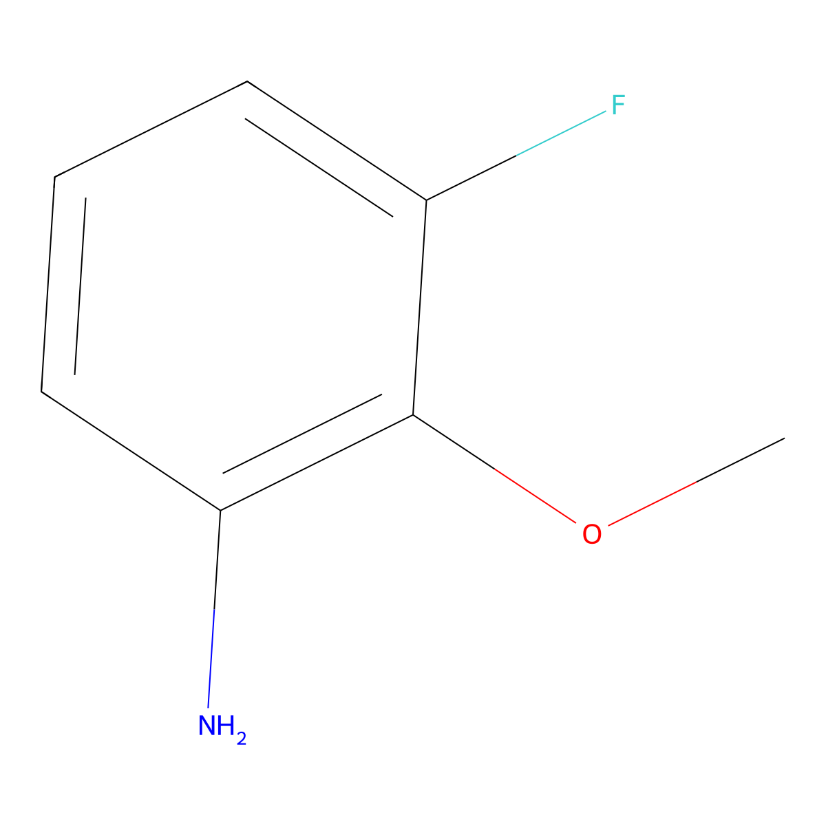 3-Fluoro-2-methoxyaniline molecular structure, CAS 437-83-2