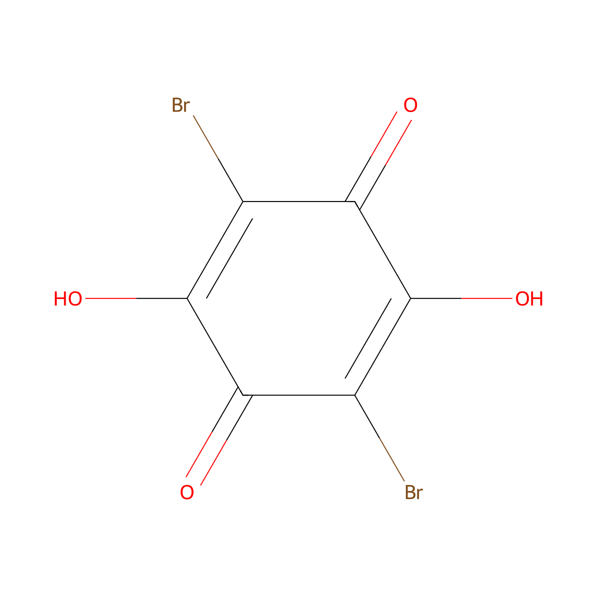 2,5-Cyclohexadiene-1,4-dione, 2,5-dibromo-3,6-dihydroxy- molecular structure, CAS 4370-59-6