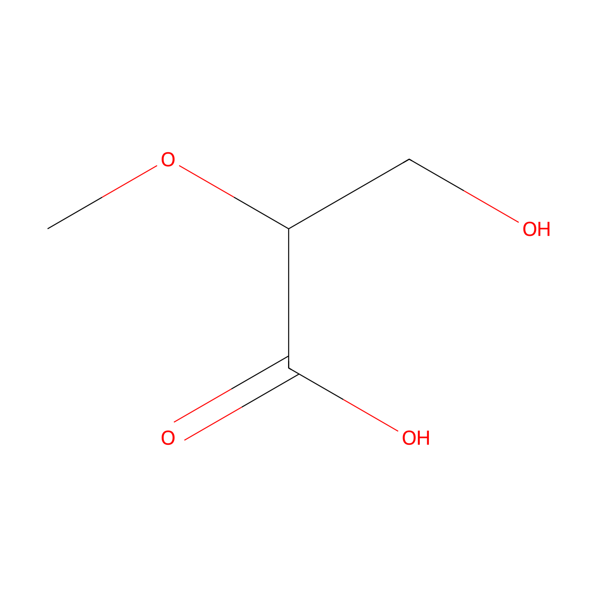 3-Hydroxy-2-methoxypropanoic acid molecular structure, CAS 4370-79-0