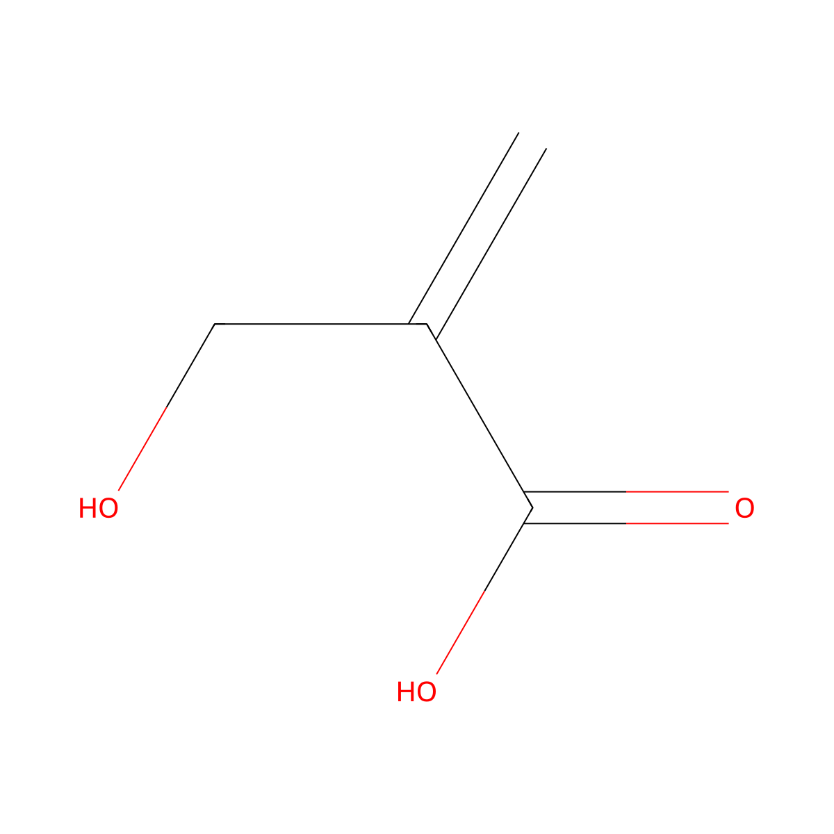 2-(Hydroxymethyl)-2-propenoic acid molecular structure, CAS 4370-80-3