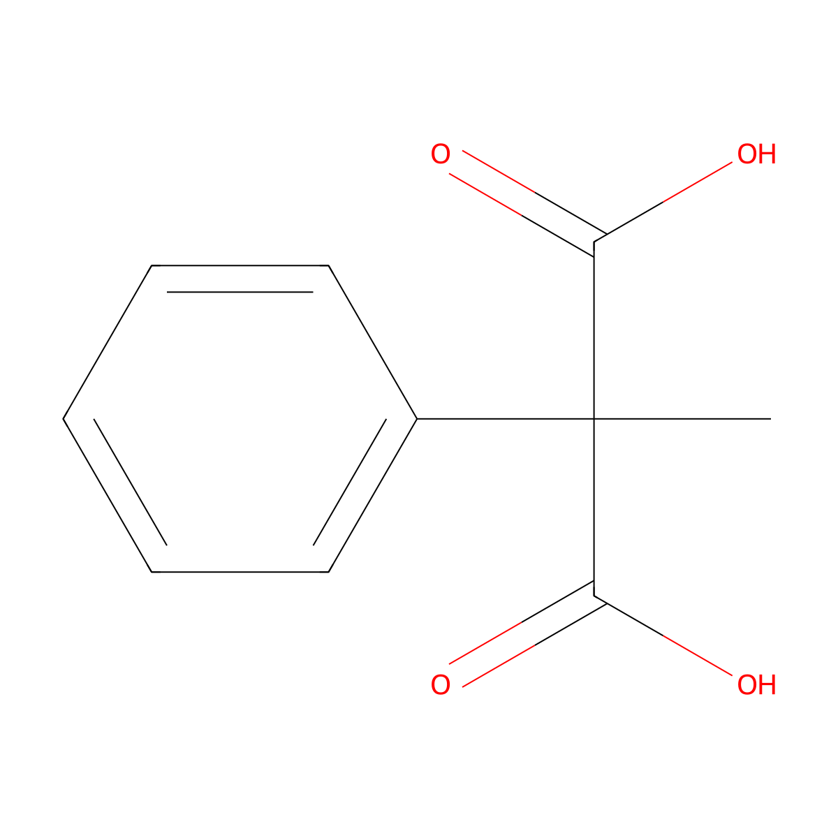 Methyl(phenyl)malonic acid molecular structure, CAS 4371-02-2