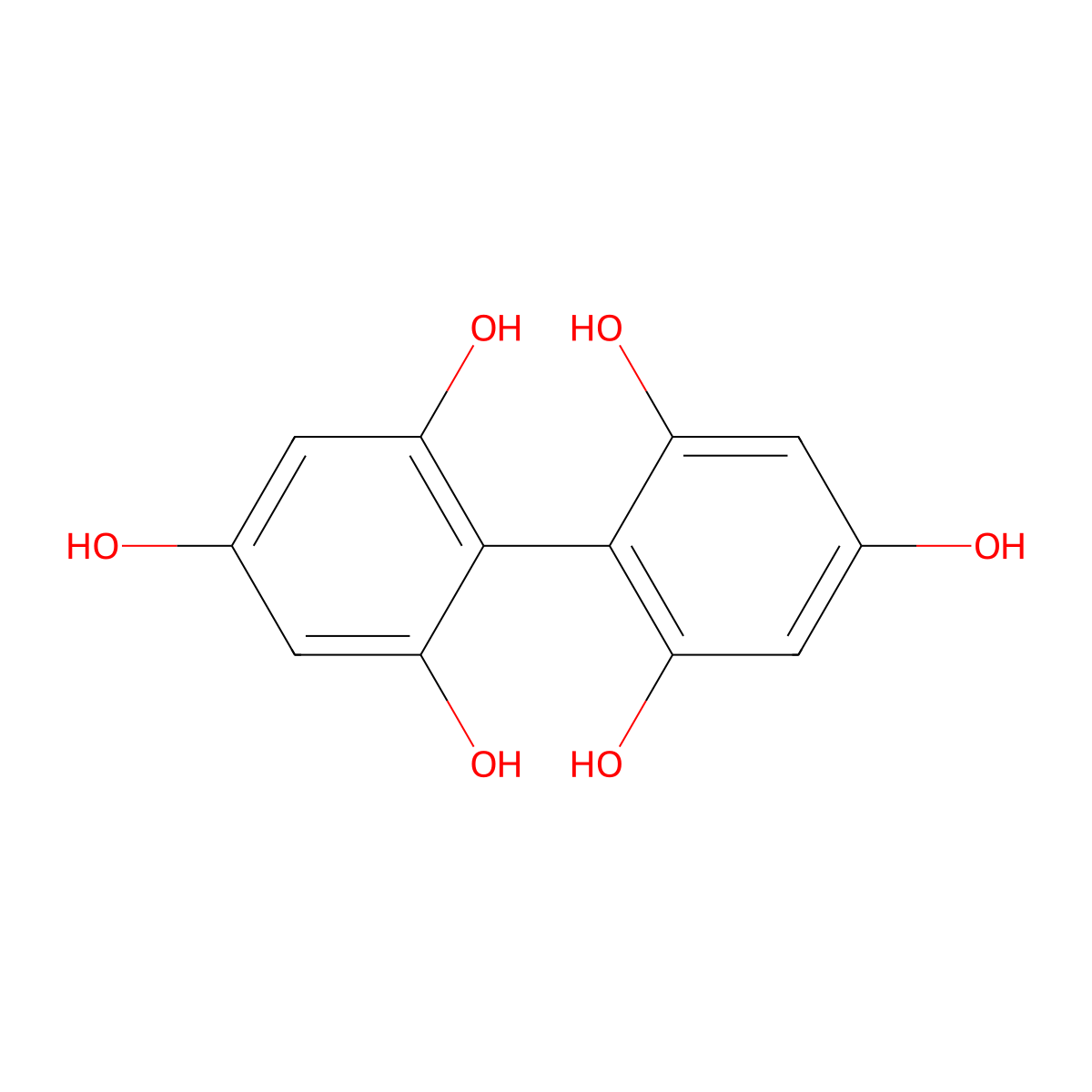 (1,1'-Biphenyl)-2,2',4,4',6,6'-hexol molecular structure, CAS 4371-20-4
